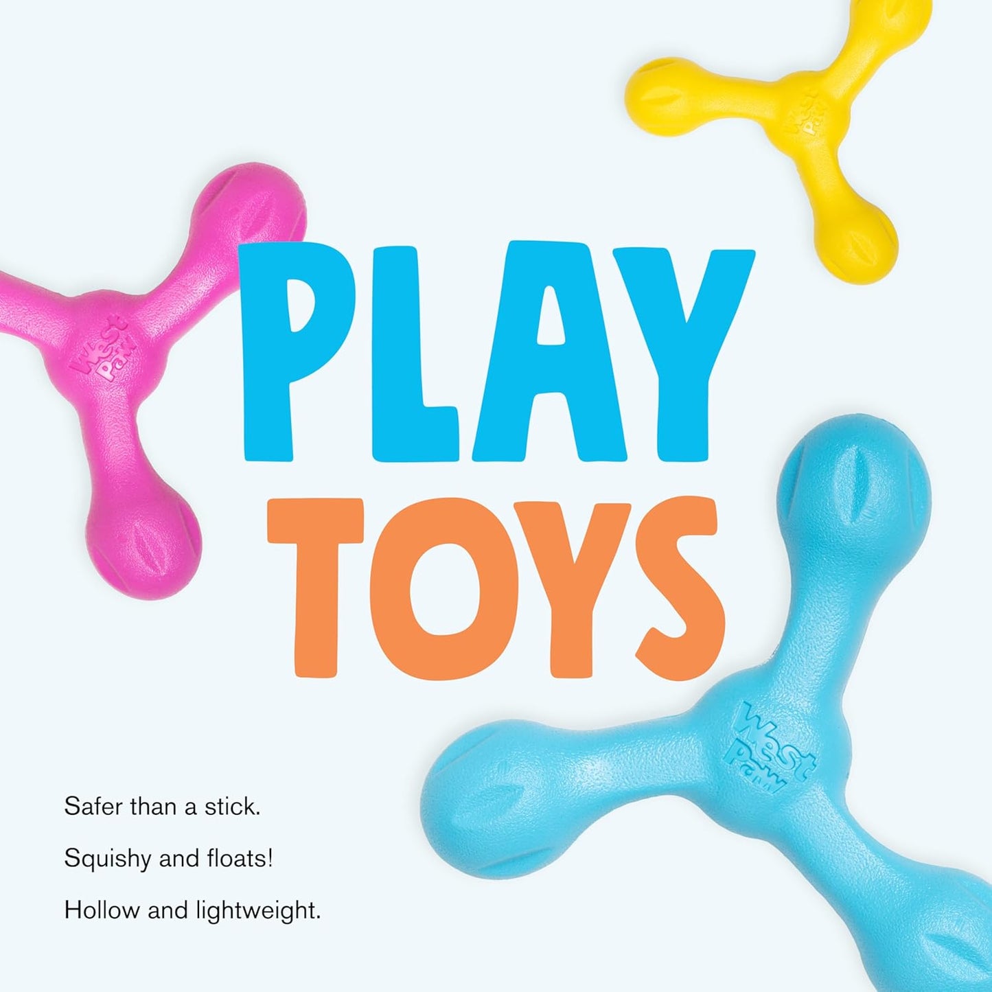 Zogoflex Air Skamp Tug-Of-War Stick Dog Chew Toy – Hollow, Squishy Interactive Toy for Dogs, Puppies – for Chewing, Catch, Carry, Fetch, Dishwasher Safe, Latex-Free, Large 8.5", Aqua Blue